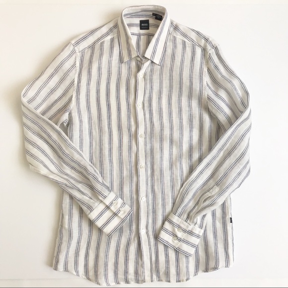 hugo boss linen shirt